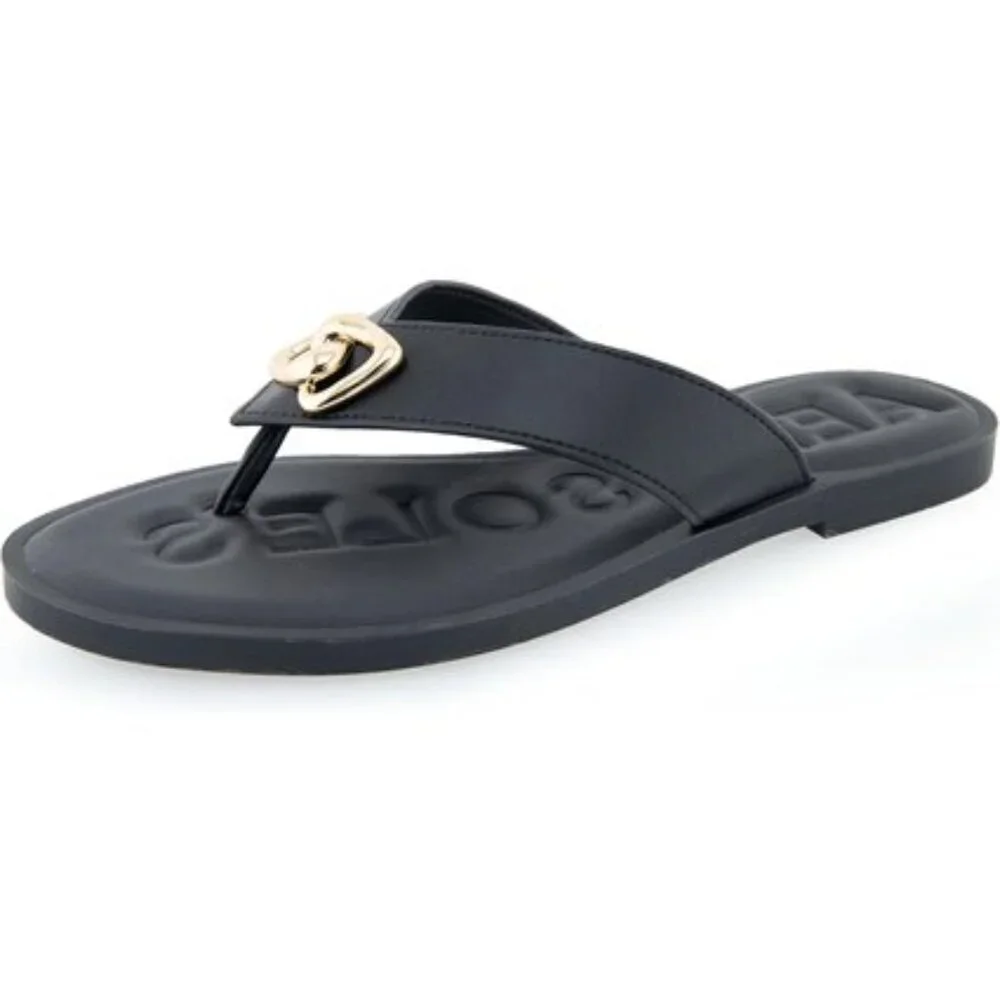 NIB Aerosoles Women’s Galen Flip-Flop – Black Faux Leather, Size 7M